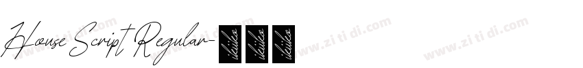 House Script Regular字体转换 House Script Regular字体转换